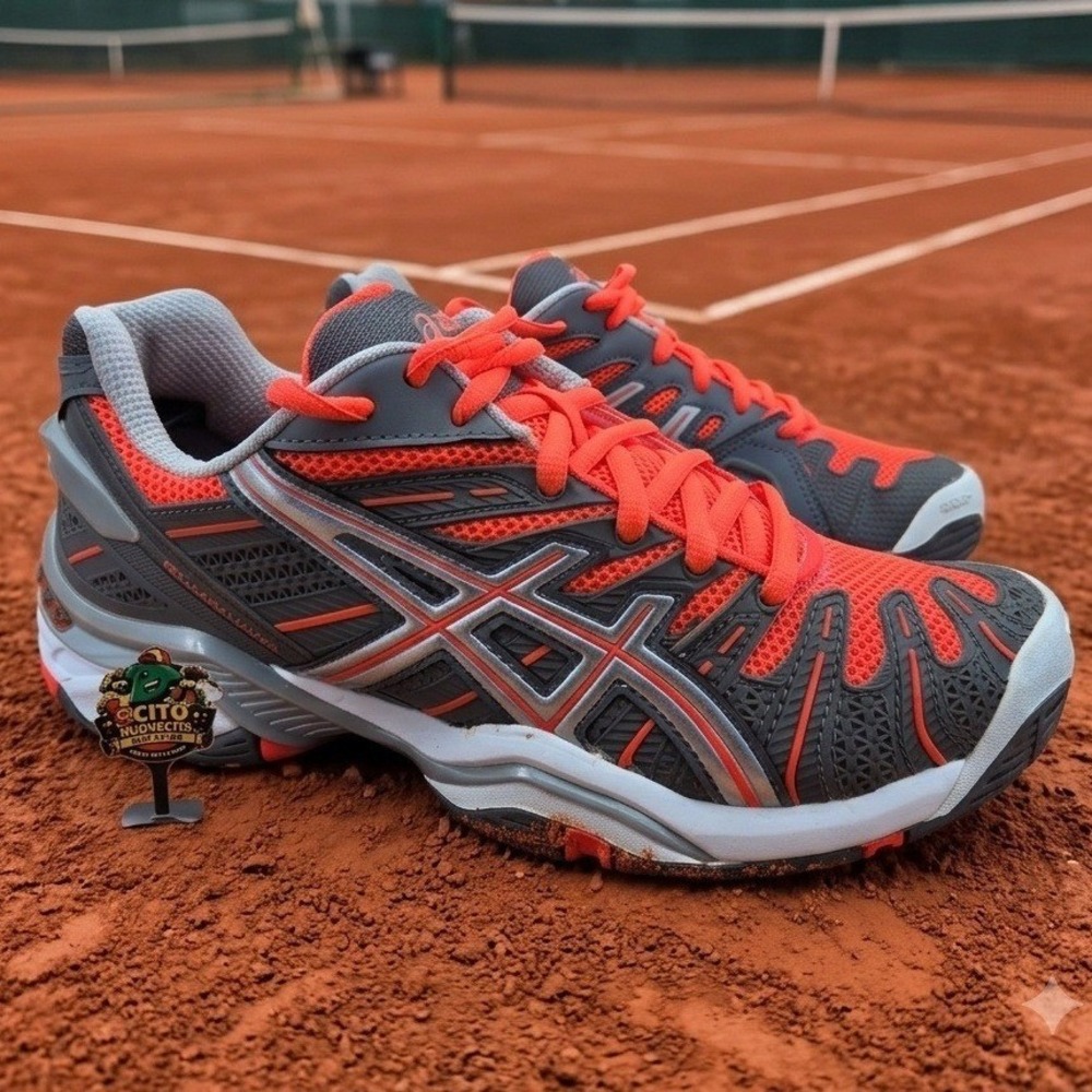 Asics Gel-Resolution 5 Tennis Shoes Orange Gray E251N Mens 6.5 Womens 8